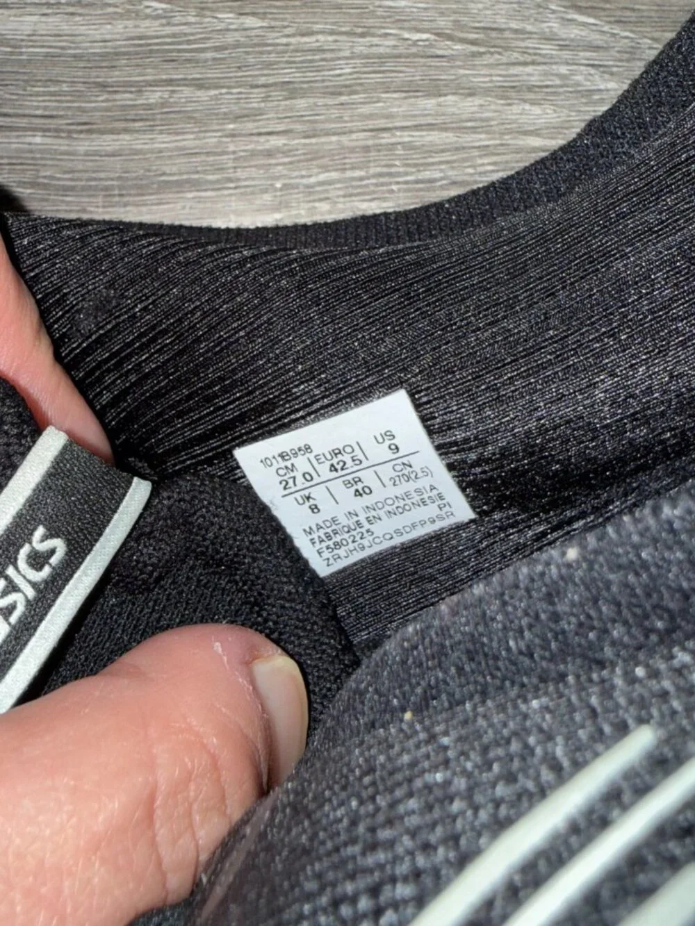 Asics Gel Nimbus 27 1011B958 Black White Running Sneakers Shoes Men's Size 9 - Picture 7 of 7